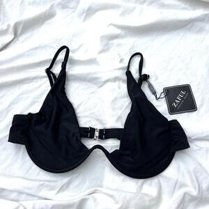 NEW Zaful Underwire Bikini Top Black Size Large US 8 Padded Swimsuit Summer